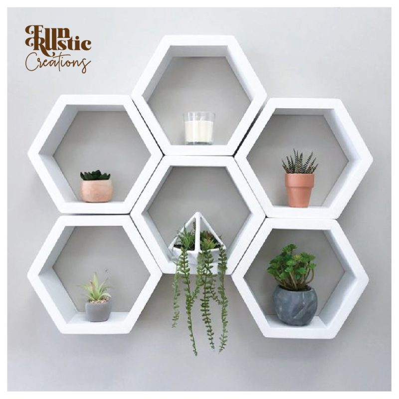 Angel White Hexa-shelf. 6 set